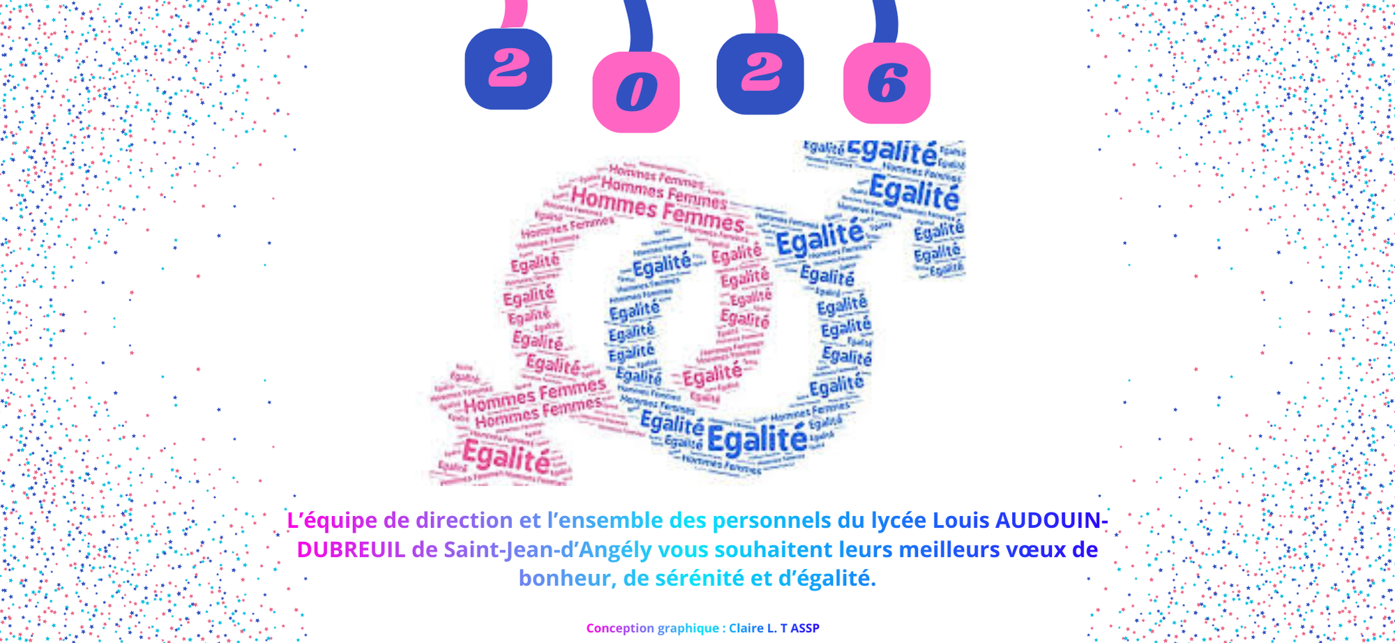 L'égalité fille-garçon au cœur de la création de la carte de vœux 2026 du L.A.D.